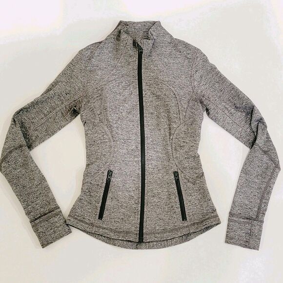 Lululemon Define Jacket Womens Size 4 Luon Heathered Black Gray Full Zip Workout - Picture 2 of 14